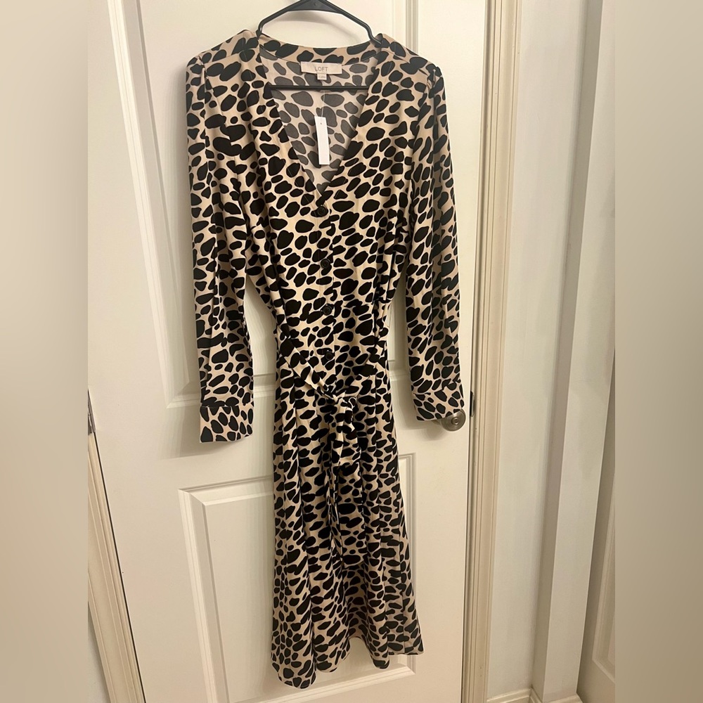LOFT A-line Button Front Dress - NWT sz 12